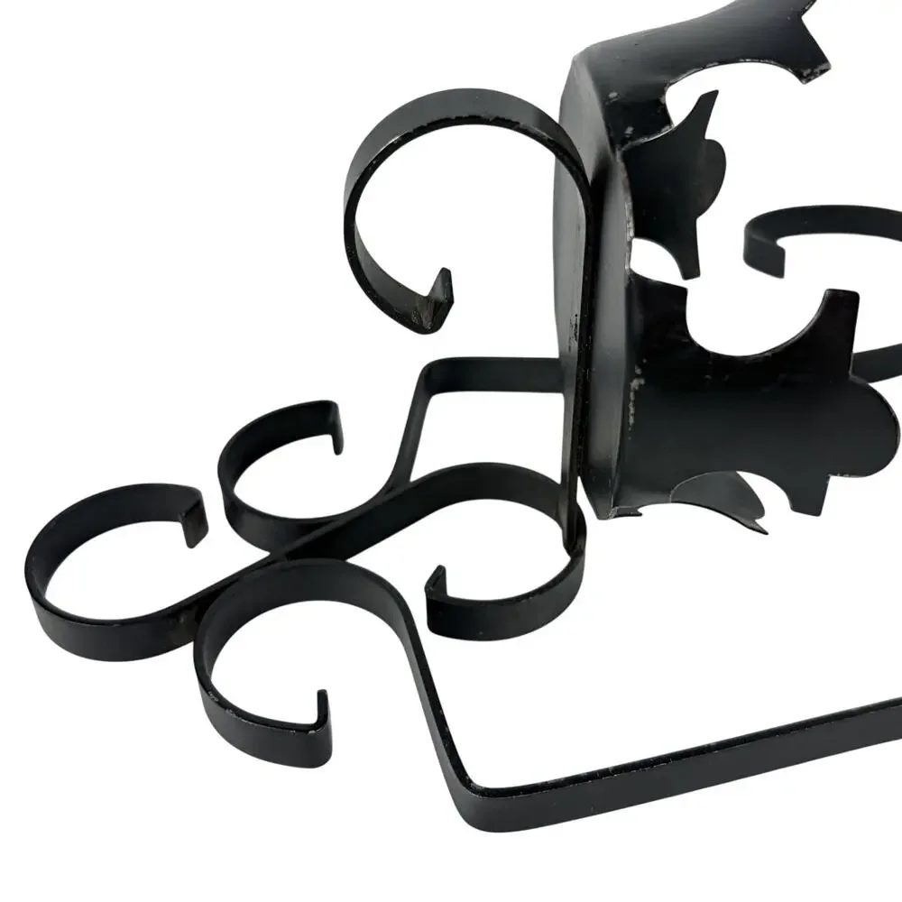 Gothic Spanish Revival Wrought Iron Wall Sconce Candle Holder 9” x 16.5”